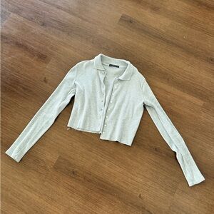 Brandy Melville Crop Polo Cardigan